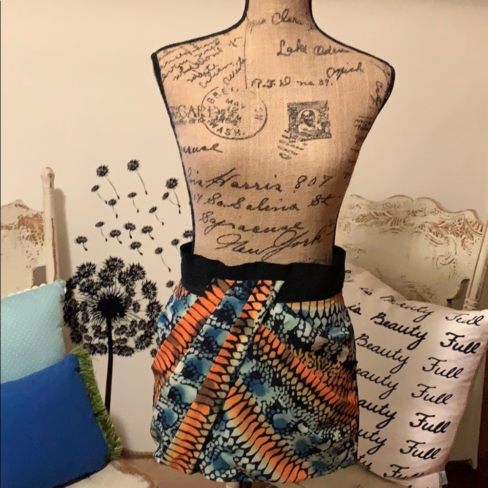 Armani exchange mini skirt in multi colors